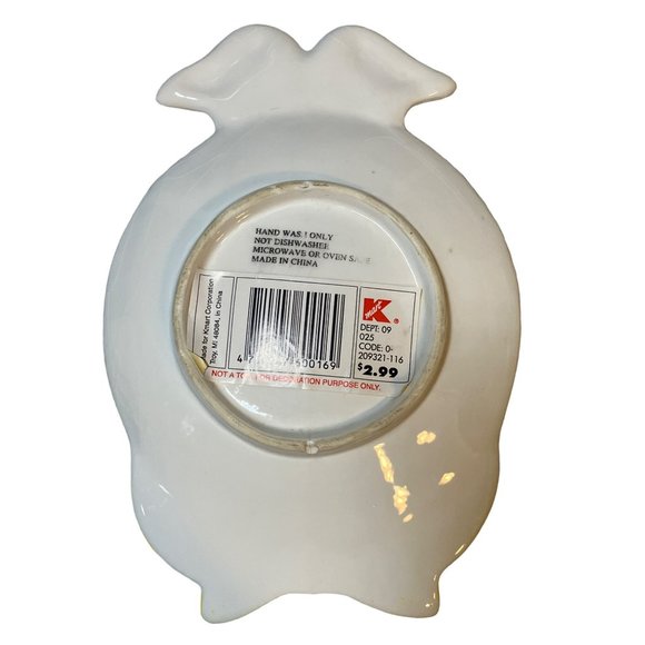 K-Mart Easter Bunny Rabbit Snack/ Treat Plate Yellow Scarf Vintage - Picture 6 of 9